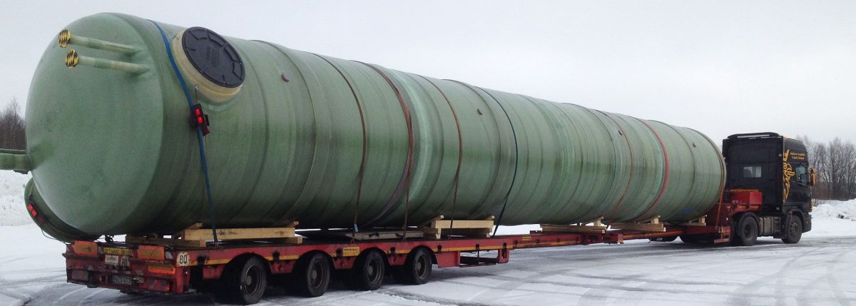 Jättisäiliön erikoiskuljetus talvella - Kuljetus Leppälät